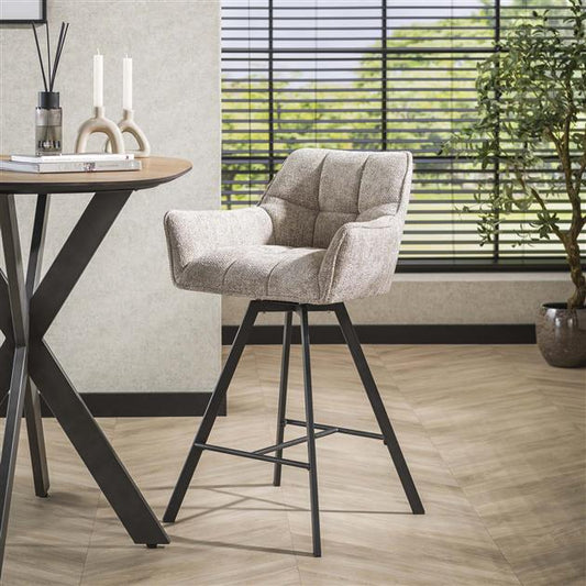 Barstoel Raster Draaibaar verpakt per 2 - 56x52x95 cm - Rich Zandkleur