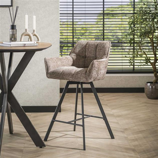 Barstoel Raster Draaibaar verpakt per 2 - 56x52x95 cm - Rich Champagne