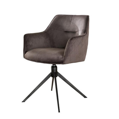 Armstoel Pull Draaibaar - verpakt per 2 - 61x62x83 cm - Antraciet Velours