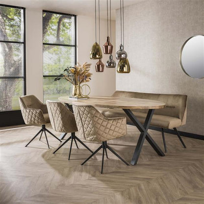 Armstoel Pull Draaibaar verpakt per 2 - 61x62x83 cm - Champagne Velours