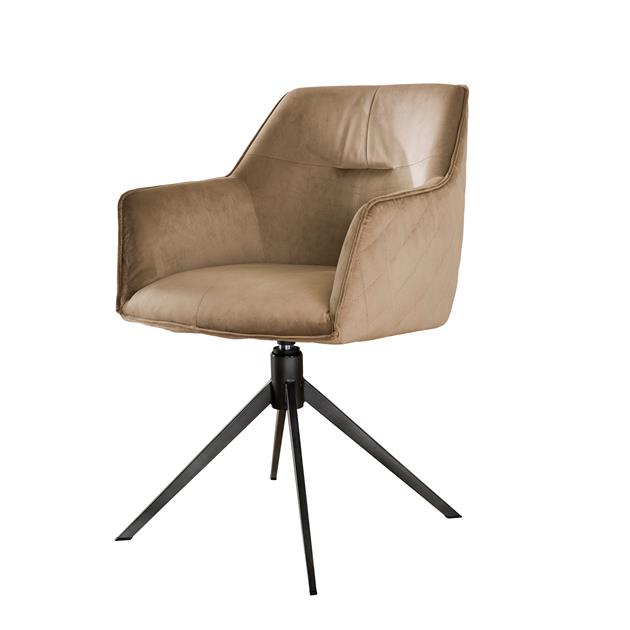 Armstoel Pull Draaibaar verpakt per 2 - 61x62x83 cm - Champagne Velours