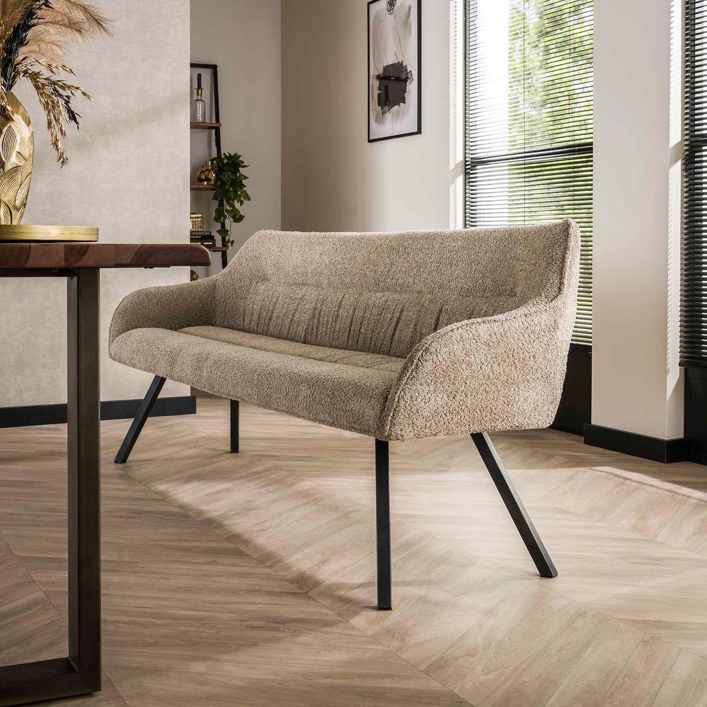 Eetkamerbank Pull - 188x53x84 cm - Rich Taupe
