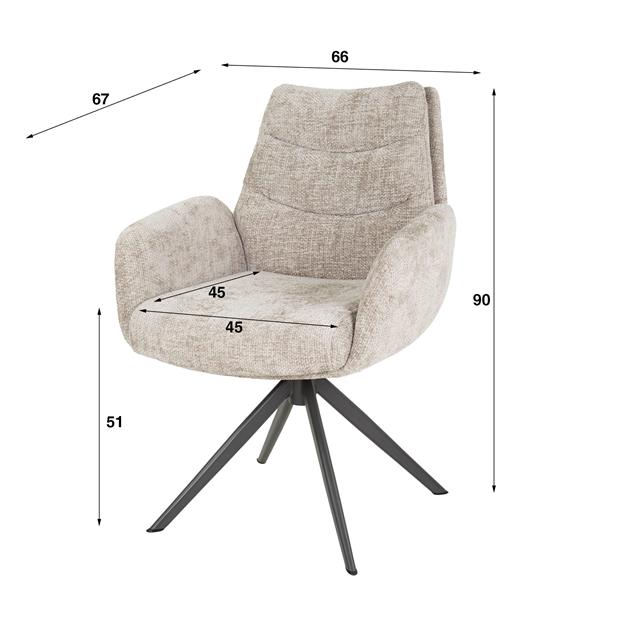 Armstoel Lounge verpakt per 2 - 66x67x90 cm - Rich Zandkleur
