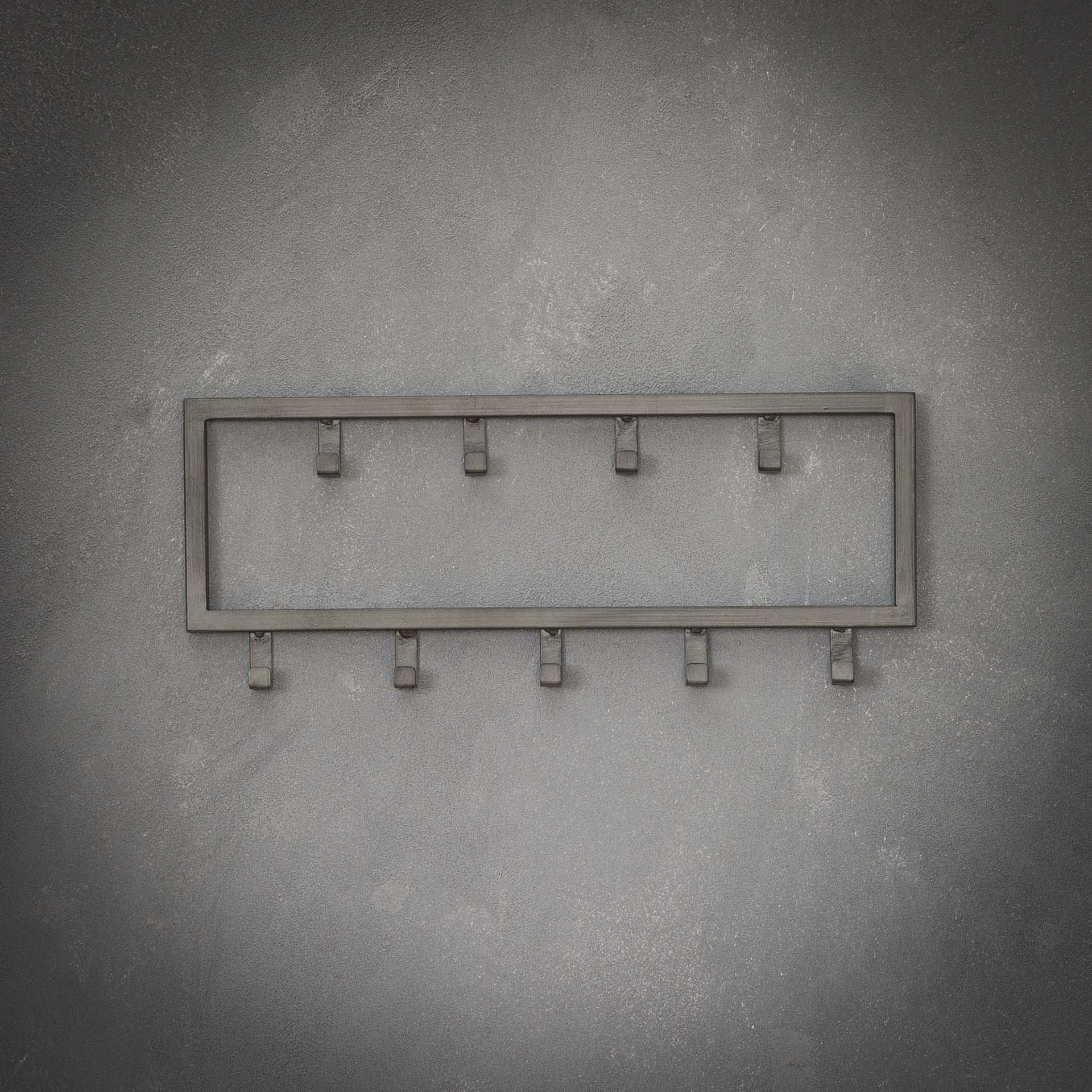 Kapstok industrial 9 haken/Zilver