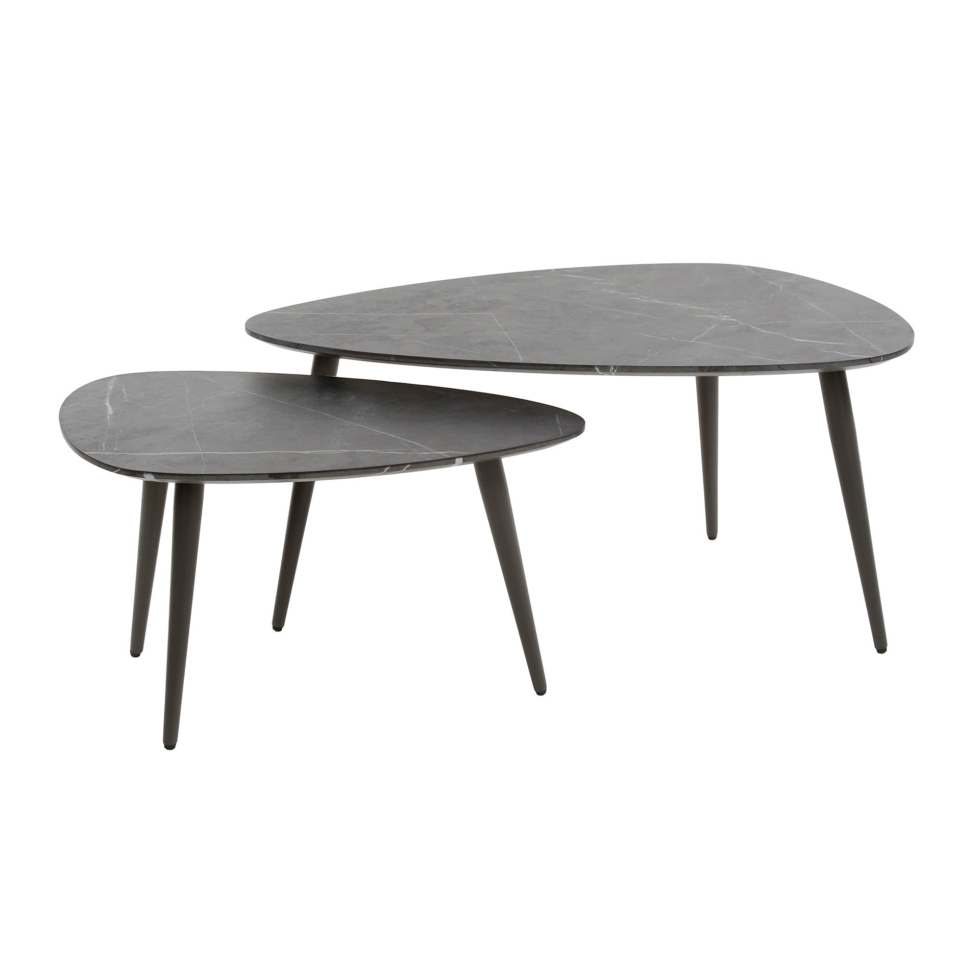 Salontafel set/2 pear shaped organisch / 3D zwart bruin