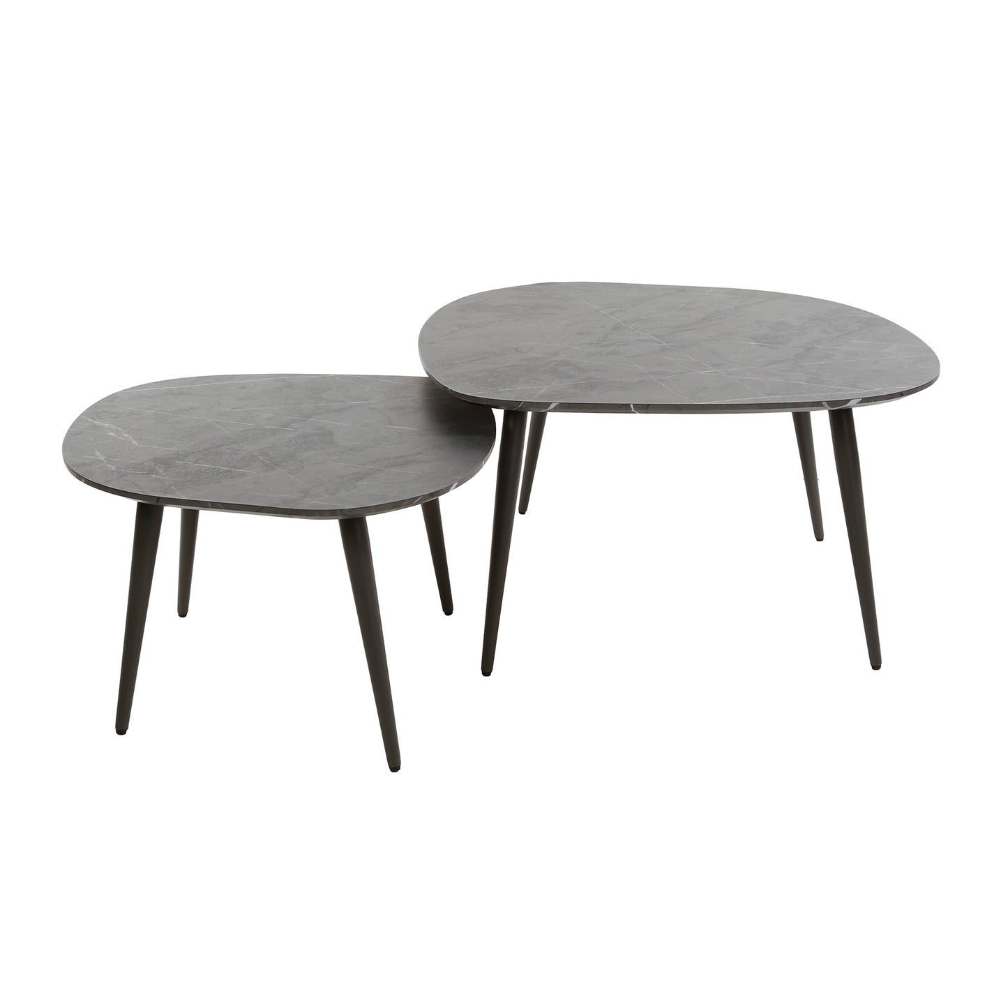 Salontafel set/2 rock organisch / 3D zwart bruin
