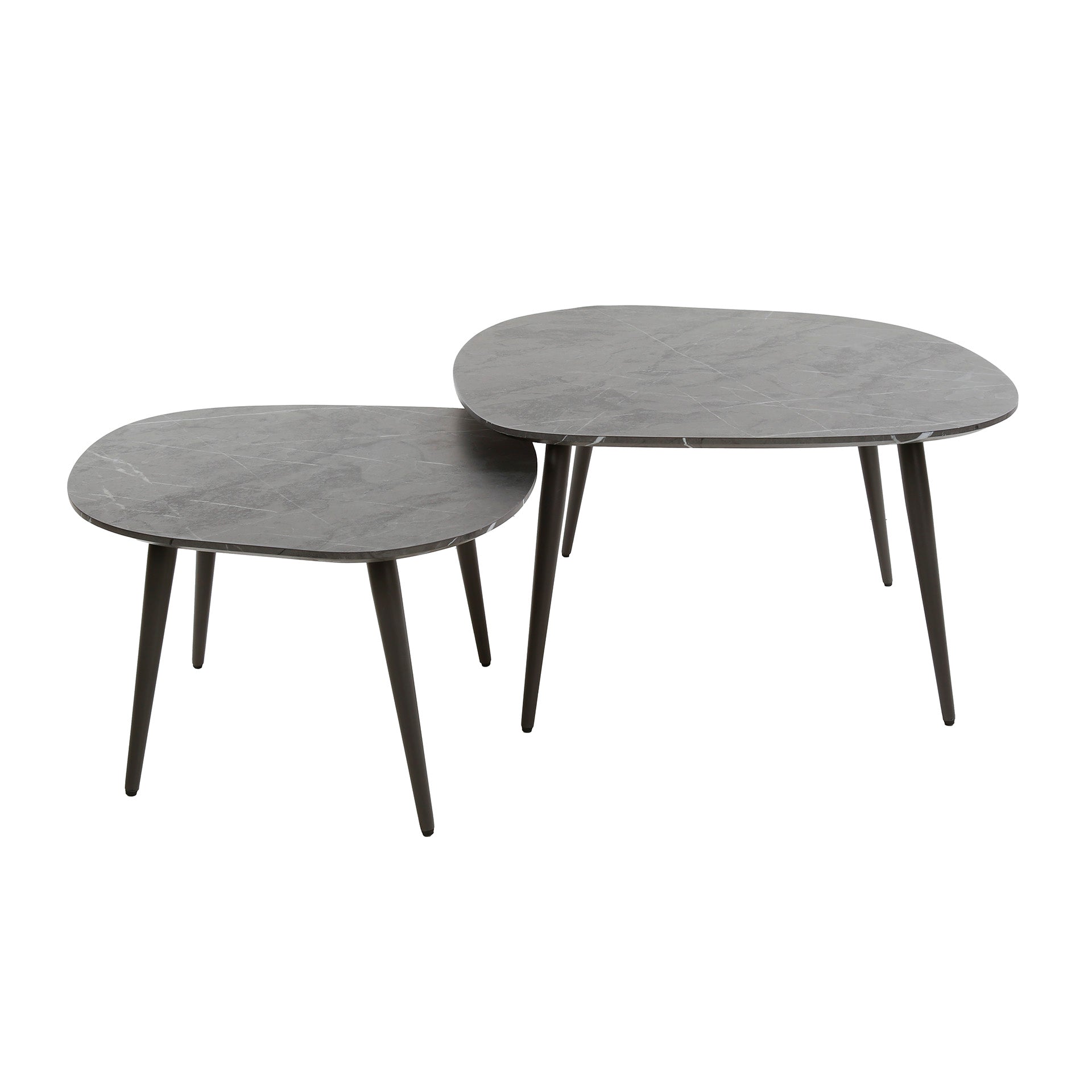 Salontafel set/2 rock organisch / 3D zwart bruin