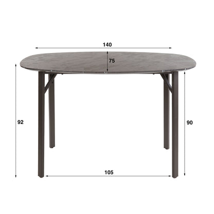 Bartafel deens ovaal / 3D zwart bruin