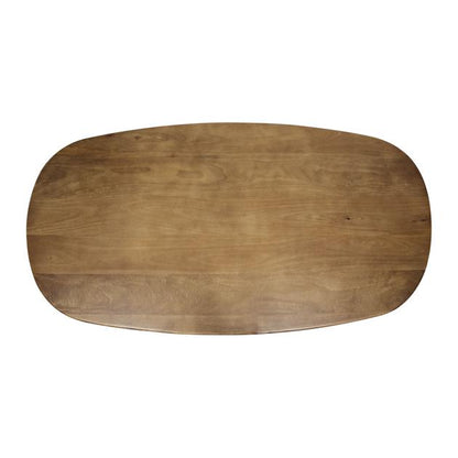 Eetkamertafel 215 Cliff Ovale Buis - 215x105x76 cm - Massief mango zandkleur