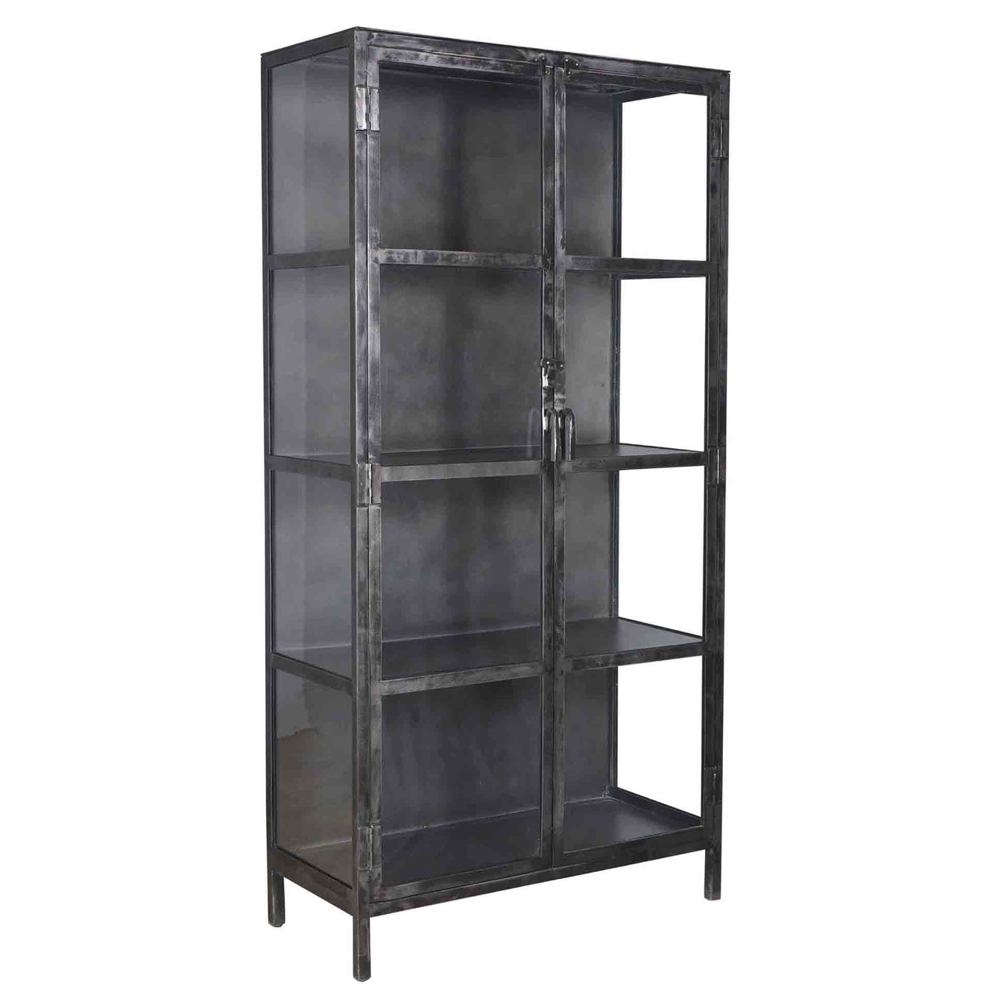 Vitrinekast Rift metal 2 deuren / Gun metal