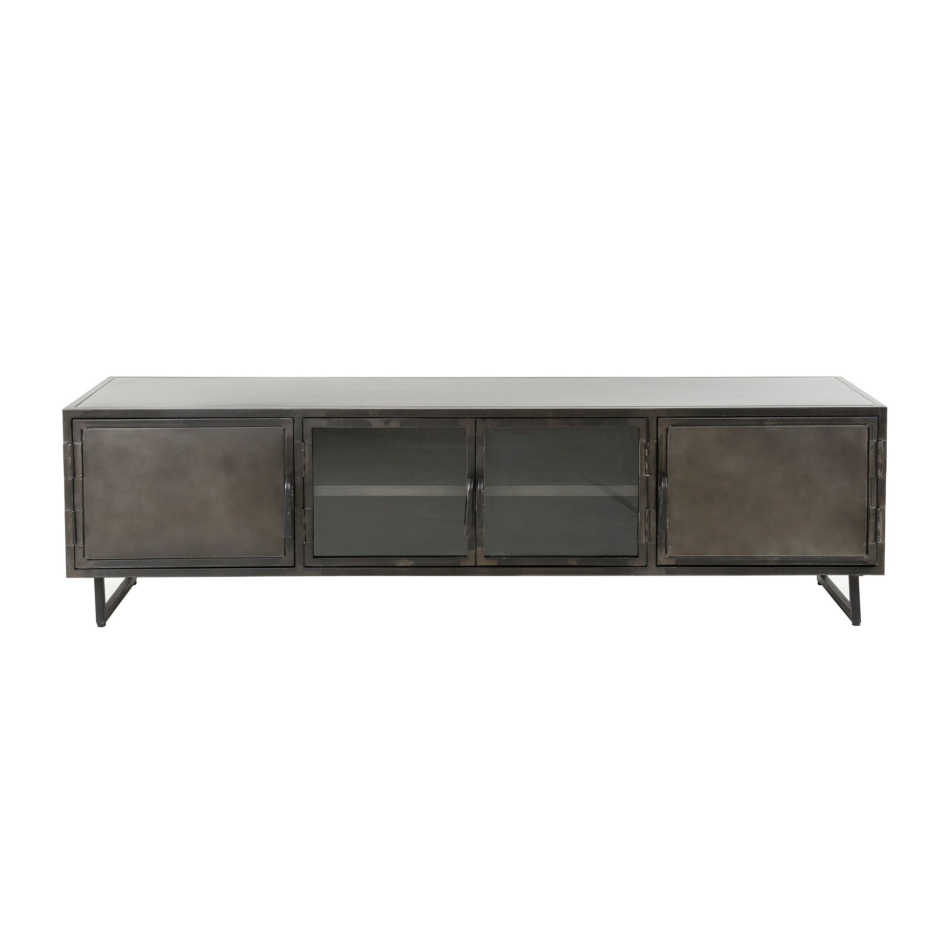 TV-meubel 180cm Rift metal / Gun metal