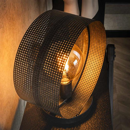 Tafellamp van 1 Lamp Ring Geperforeerd - 30x20x33 cm - Charcoal