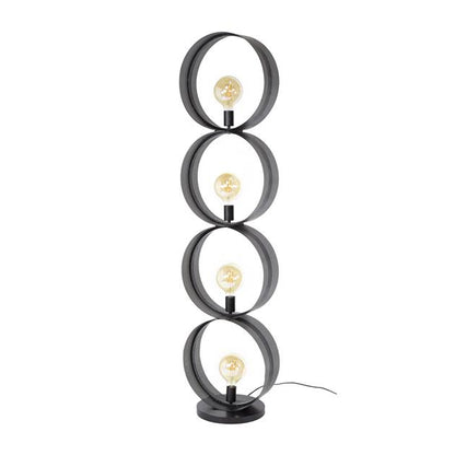 Vloerlamp van 4 Lampen Ring Geperforeerd - 40x30x162 cm - Charcoal