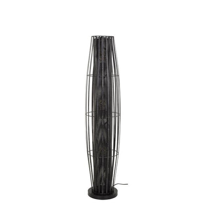 Vloerlamp van 3 Lampen Cylinder Mesh - 27x27x120 cm - Charcoal