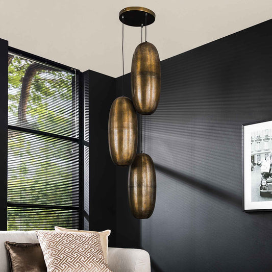 Hanglamp 3L Cosmic Getrapt - 45x45x180 cm - Brons Antiek