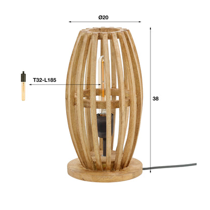 Tafellamp 1L orbit / Massief mango naturel