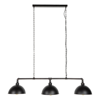 Hanglamp 3L halfronde kap-industrial tube / Zwart