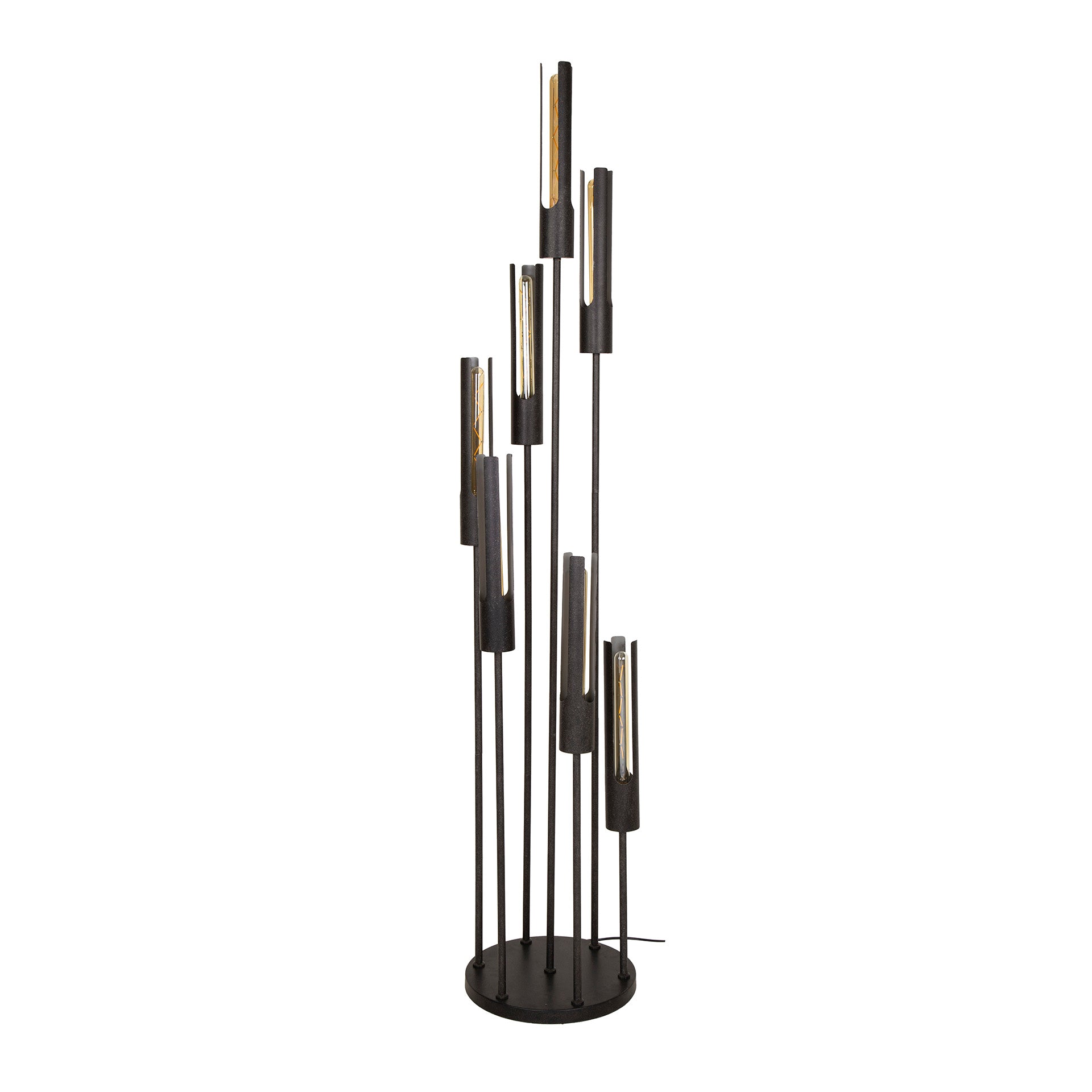 Vloerlamp 7L getrapt tube / Artic zwart
