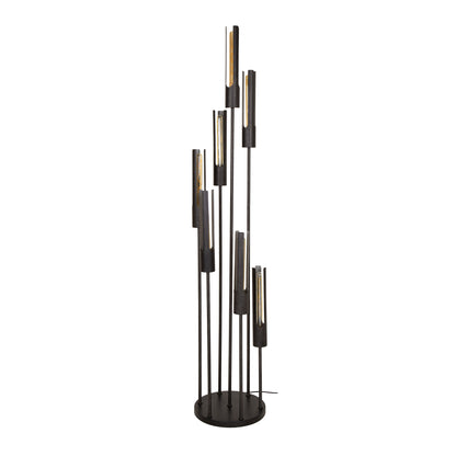 Vloerlamp 7L getrapt tube / Artic zwart