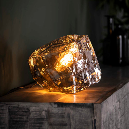 Tafellamp Rock Chromed - 28x28x28 cm - Chromed glas