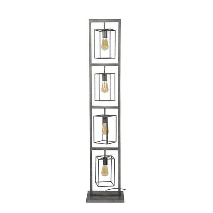Vloerlamp 4x Cubic Tower - 34x24x160 cm - Oud zilver