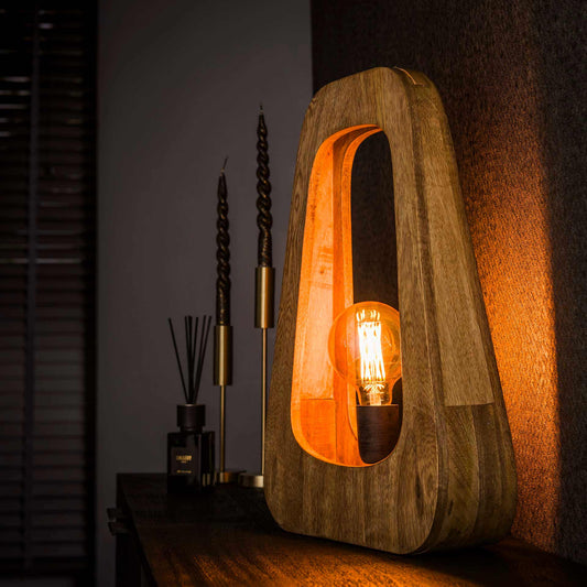 Tafellamp van 1 lamp Bray - 35x11x50 cm - Massief mango naturel