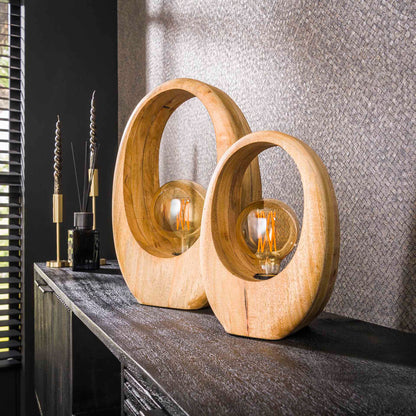 Tafellamp 1L Arch wood / Massief mango naturel