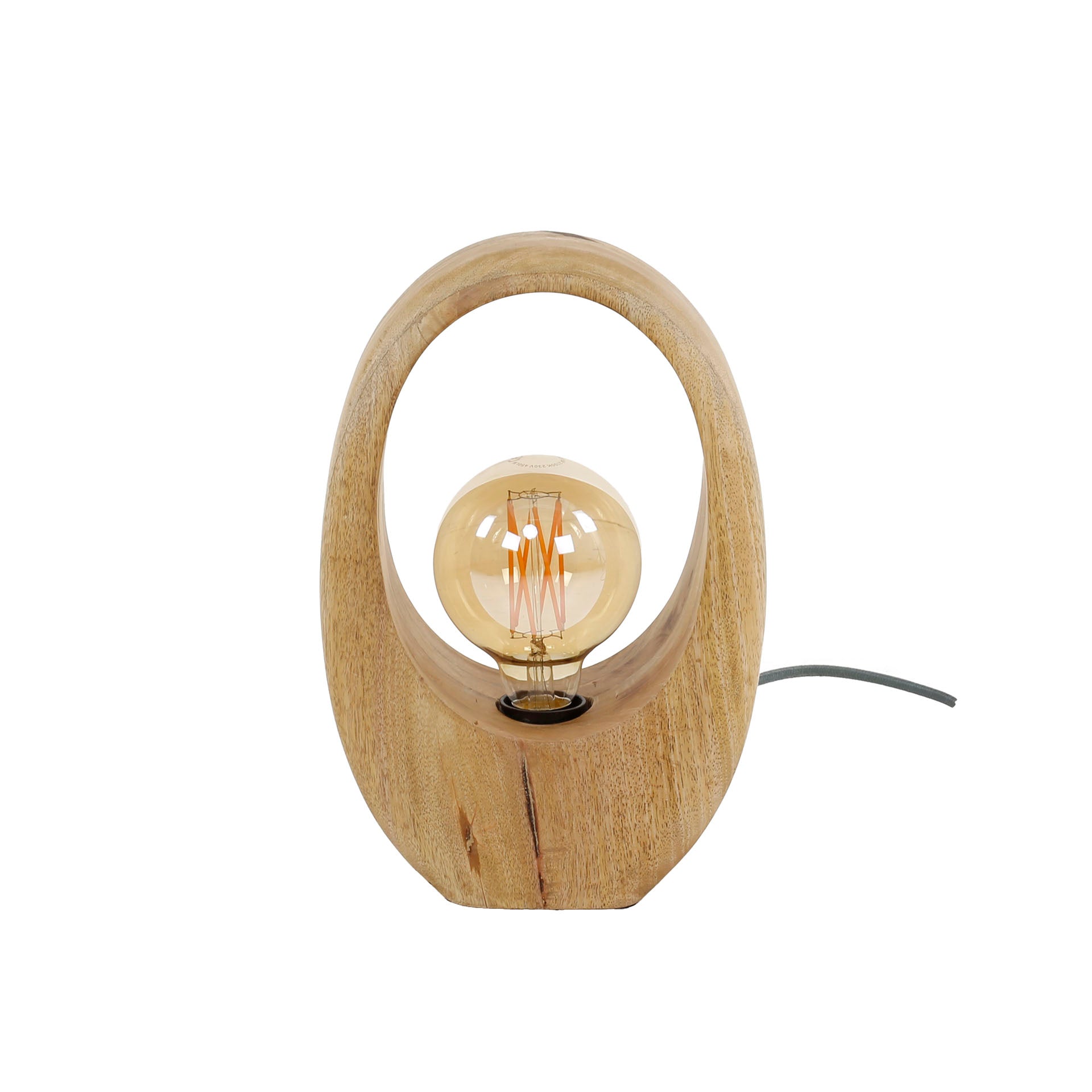 Tafellamp 1L Arch wood / Massief mango naturel