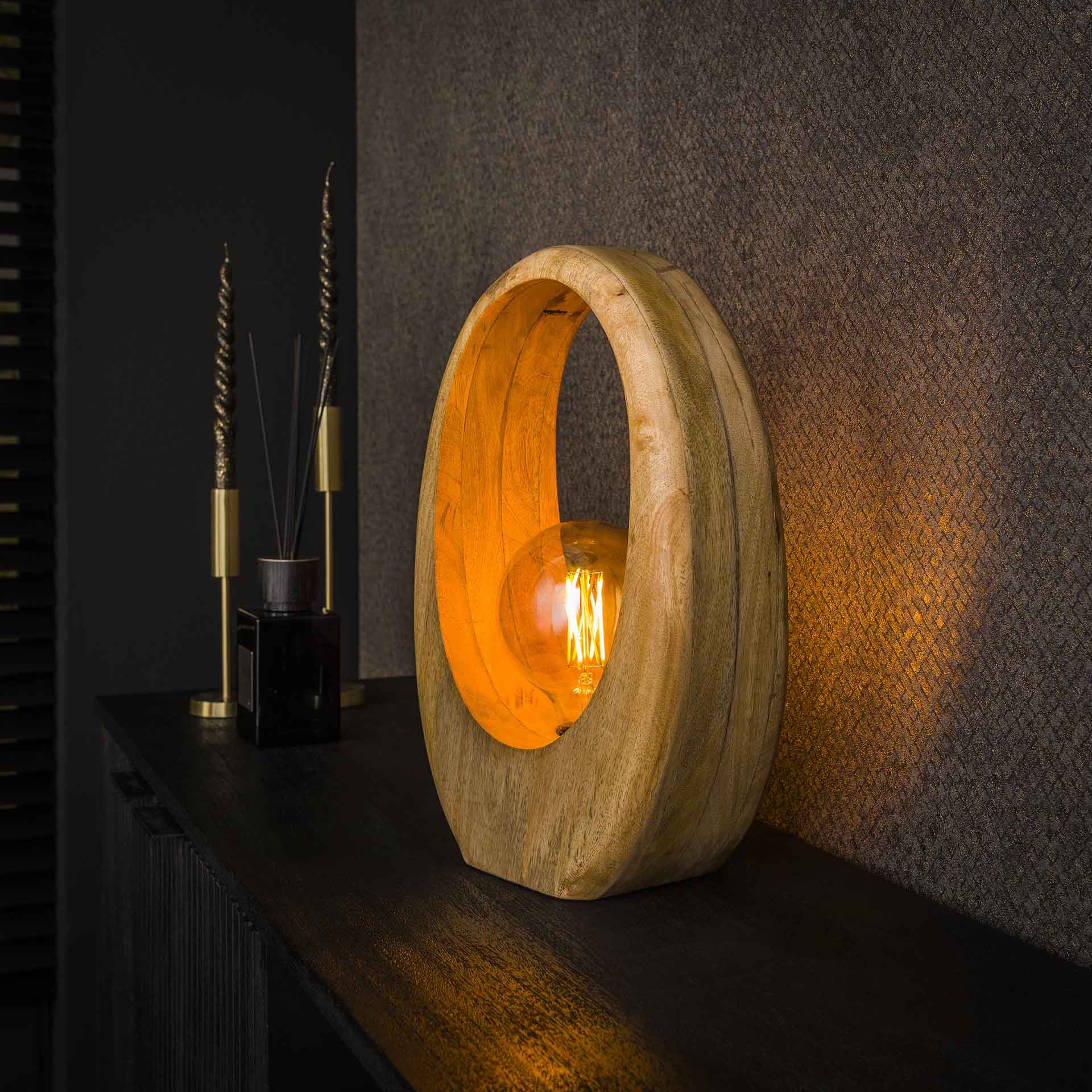 Tafellamp 1L Arch wood L