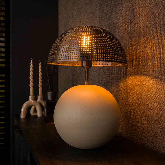 Tafellamp van 1 Lamp Sphere Natural - 26x26x49 cm - Natural Grey
