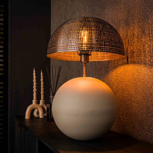 Tafellamp van 1 Lamp Sphere - 31x31x57 cm - Natural Grey