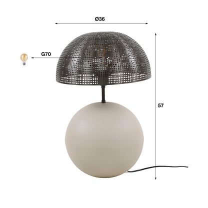 Tafellamp 1L sphere natural L / Natural grey