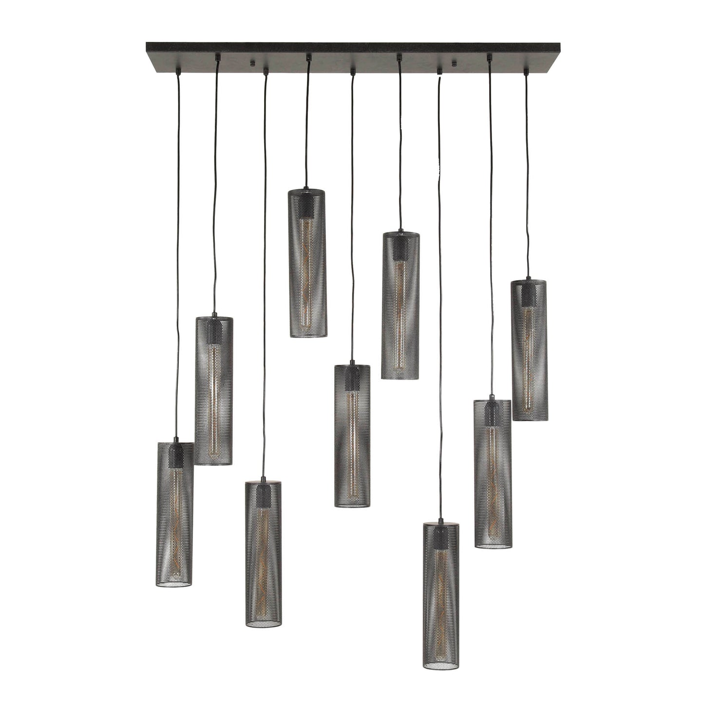 Hanglamp 5+4 tube mesh / Artic zwart
