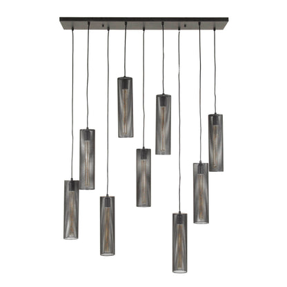 Hanglamp 5+4 tube mesh / Artic zwart