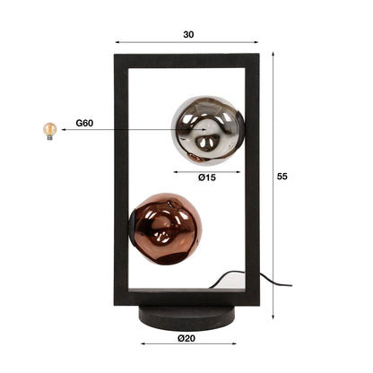 Tafellamp 2L stellar / Artic zwart