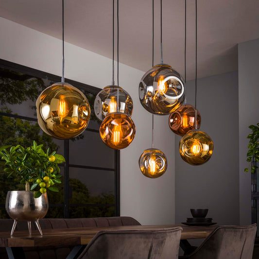 Hanglamp van 7 Lampen Stellar - 145 cm - Oud zilver