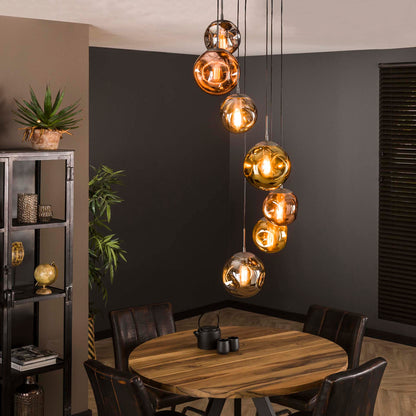 Hanglamp van 7 Lampen getrapt Stellar - 40x40x280 cm - Oud zilver