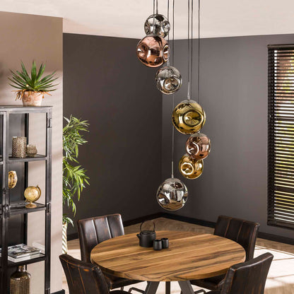 Hanglamp 7L getrapt stellar / Oud zilver