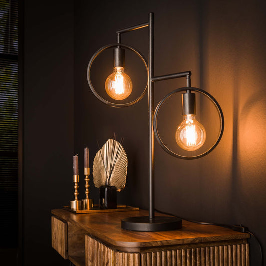Tafellamp van 2 Lampen Ring - 50x22x70 cm - Charcoal