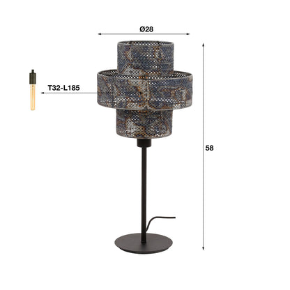 Tafellamp 1L lantern / Zwart bruin