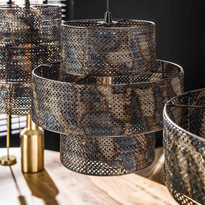 Hanglamp 3L lantern / Zwart bruin