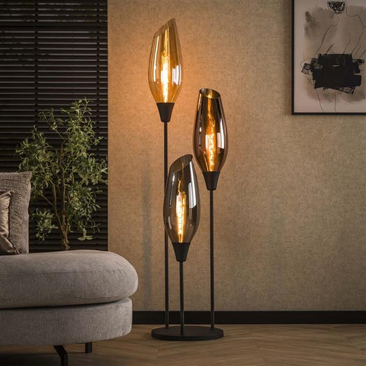 Vloerlamp Cocoon XL Mix Glass - 45x45x178 cm - Zwart