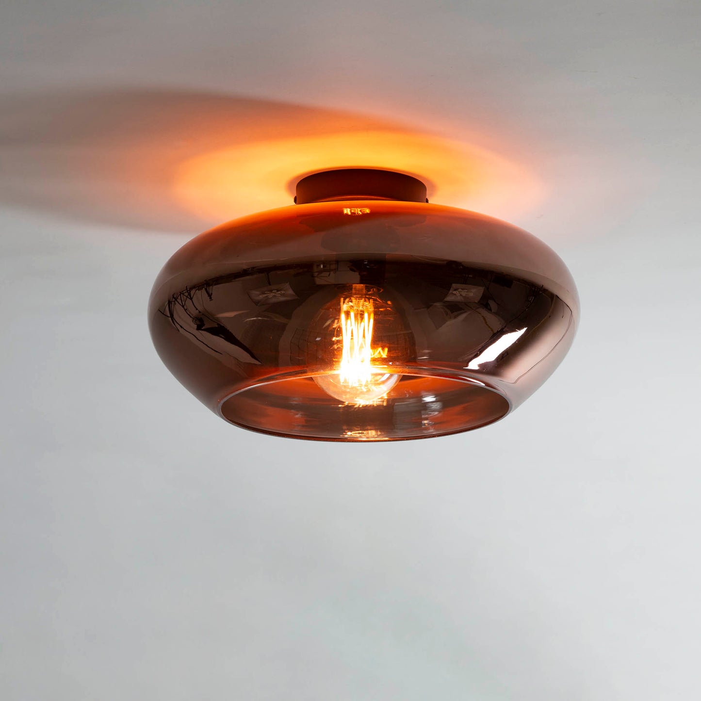Plafondlamp Elevate Glass - 40x40x22 cm - Amber Color Glas