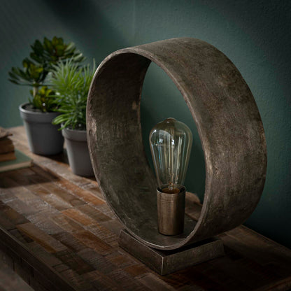 Tafellamp Loop / Antiek Nikkel