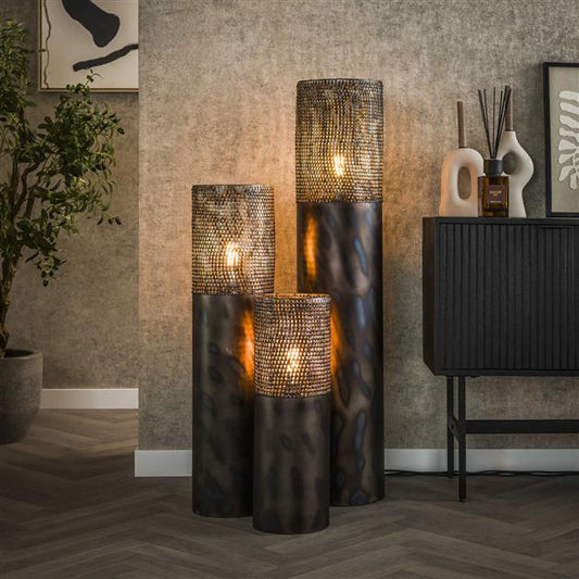 Vloerlamp Ø25 Cilinder - 25x25x120 cm - Zwart bruin