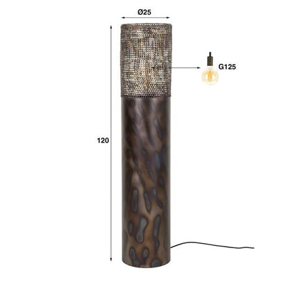 Vloerlamp Ø25 Cilinder - 25x25x120 cm - Zwart bruin