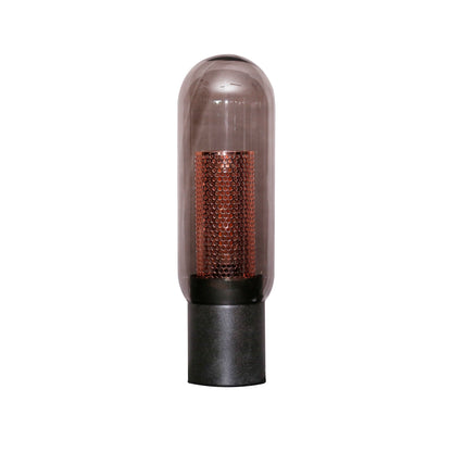 Tafellamp smoke glas-geperforeerd staal / Artic zwart