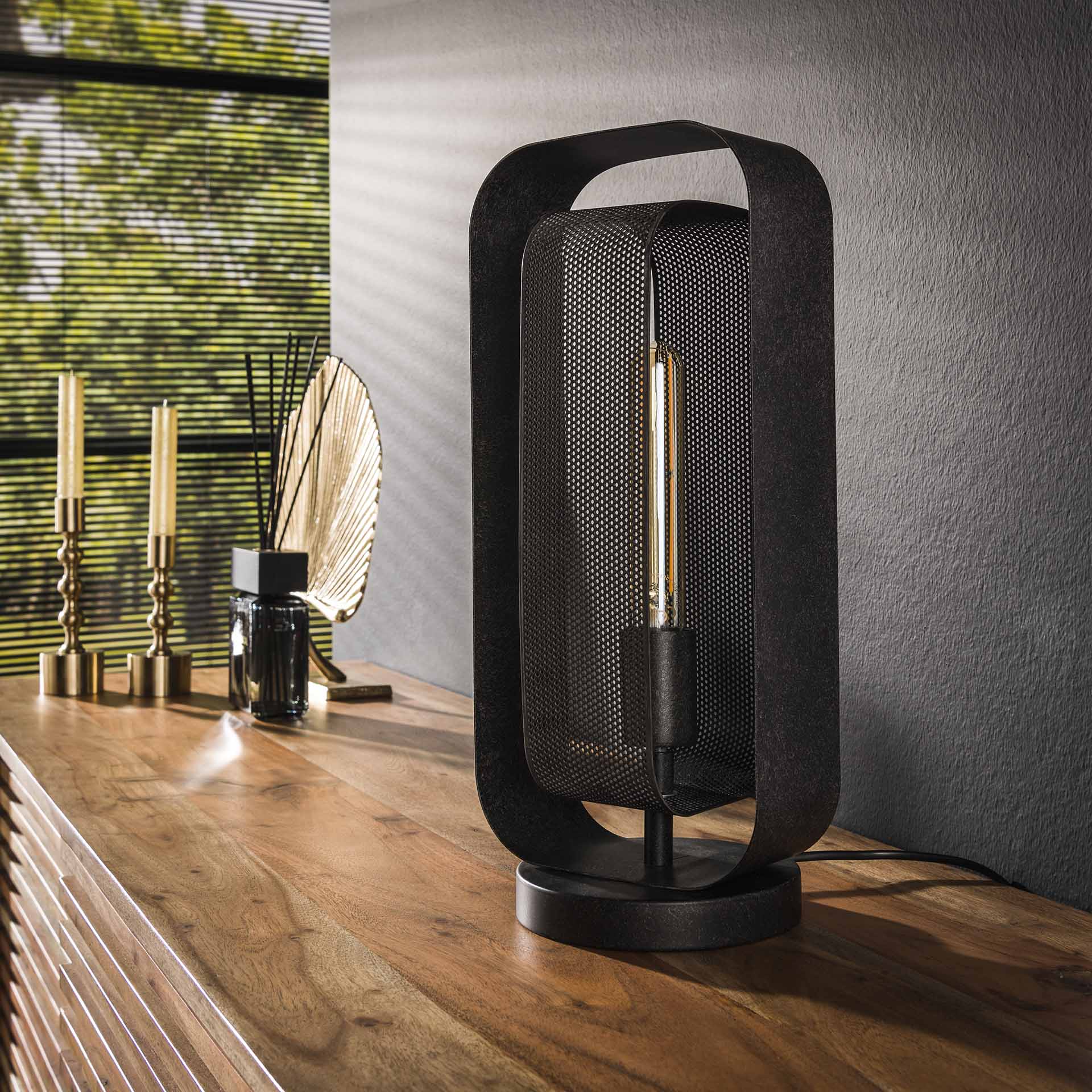 Tafellamp 1L mesh rotate / Artic zwart