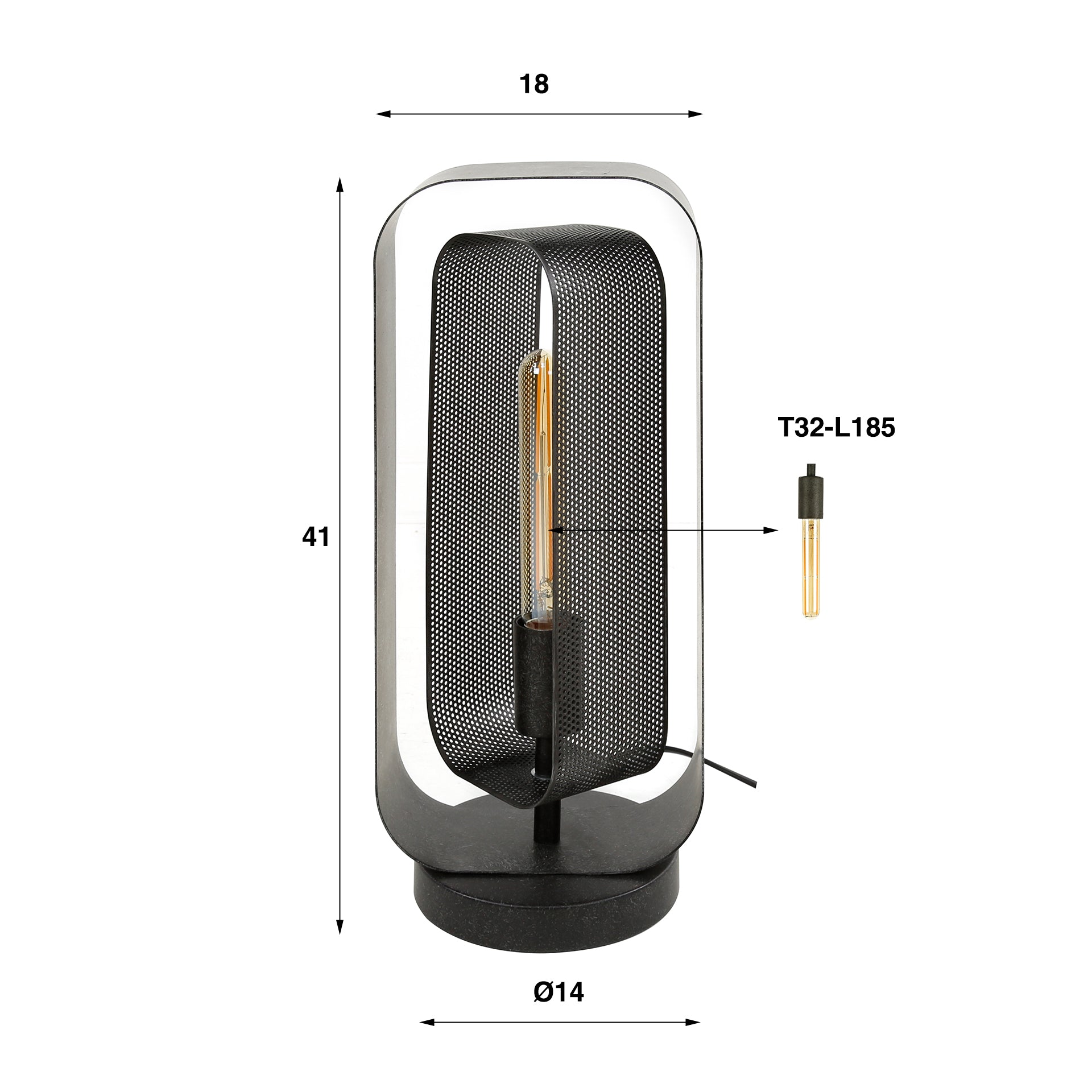 Tafellamp 1L mesh rotate / Artic zwart