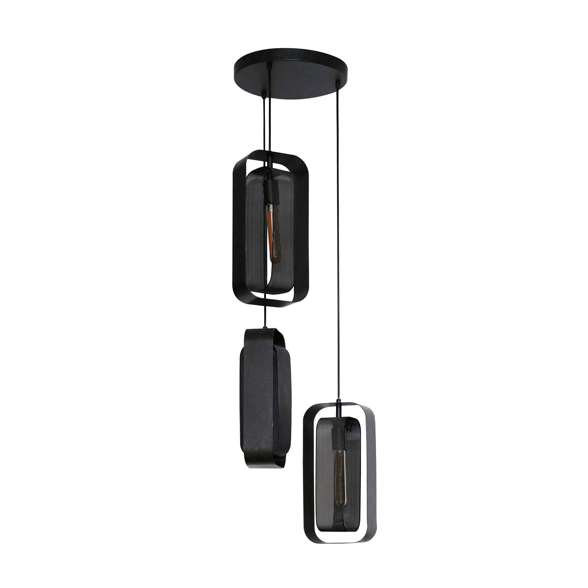 Hanglamp 3L mesh rotate / Artic zwart